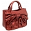 Yoshi Henley Medium Leather Grab Bag with Bow Detail Red Metallic