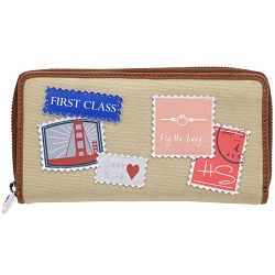 Yoshi Hope Springs Stamp Detail Zip Round Purse