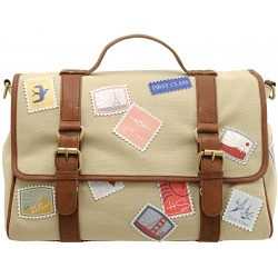 Yoshi Hope Springs Stamp Detail Applique Satchel