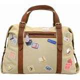 Yoshi Hope Springs Stamp Detail Applique Weekend Bag / Holdall