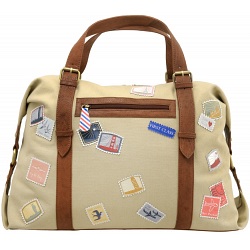 Yoshi Hope Springs Stamp Detail Applique Weekend Bag / Holdall