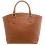 Yoshi Kingsley Leather Zip Top Tote Bag / Grab Bag Tan