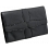 Yoshi Lawton Flap Over Leather Clutch Bag / Evening Bag Black