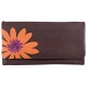 Yoshi Mabelle Flower Applique Large Flap Over Leather Purse
