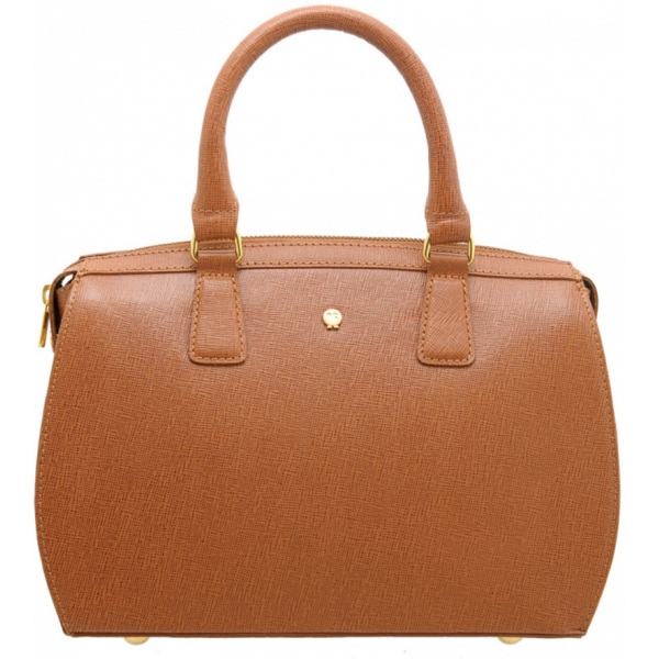 Yoshi Margot Cross-Grain Leather Zip Top Grab Bag / Handbag