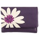 Yoshi Marissa Flower Applique Medium Flap Over Leather Purse