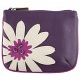 Yoshi Marissa Flower Applique Leather Zip Top Coin Purse