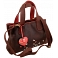 Yoshi Marnie Leaf Applique Leather Grab Bag / Handbag (Brown)