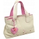 Yoshi Marnie Leaf Applique Leather Grab Bag / Handbag (Cream)