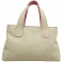 Yoshi Marnie Leaf Applique Leather Grab Bag / Handbag (Cream)
