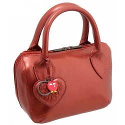 Yoshi Marylebone Dual Zip Around Mini Leather Metallic Grab Bag