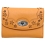 Yoshi Maryport Leather Purse with Cut-Out Flower Detail Caramel