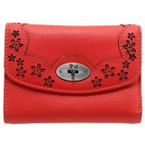 Yoshi Maryport Leather Purse with Cut-Out Flower Detail