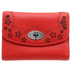 Yoshi Maryport Leather Purse with Cut-Out Flower Detail