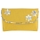Yoshi Miller Flower Applique Large Leather Flap Over Purse Buttercup