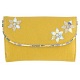 Yoshi Miller Flower Applique Large Leather Flap Over Purse