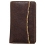 Yoshi Oakdale Large Leather Zip Around Purse Chocolate