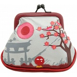 Yoshi Osaka Japan Leather Clip Top Frame Coin Purse