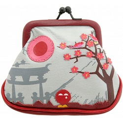 Yoshi Osaka Japan Leather Clip Top Frame Coin Purse