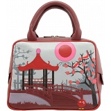 Yoshi Osaka Japan Applique Leather Grab Bag / Handbag