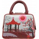 Yoshi Osaka Japan Applique Leather Grab Bag / Handbag