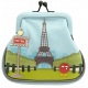 Yoshi Paris Tour Eiffel Tower Leather Clip Top Frame Coin Purse