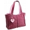 Yoshi Pentire Large Leather Zip Top Shoulder Bag / Handbag Raspberry 