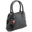 Yoshi Rosendale Mini Dome Shaped Metallic Grab Bag / Leather Handbag Gunmetal Black