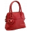 Yoshi Rosendale Mini Dome Shaped Grab Bag / Leather Handbag Red