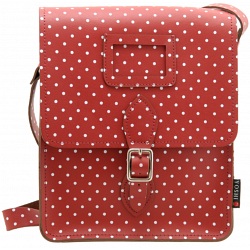 Yoshi Rushmore Red Polka Leather Across Body Bag / Satchel
