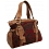 Yoshi Tabitha Hand Woven Tapestry Shoulder Bag / Leather Handbag Brown / Maroon