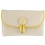 Yoshi Wissage Leather Flapover Purse With Zip Coin Pocket Cream