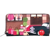 Yoshi Shop Until You Drop Zip Around Leather Applique Purse