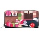 Yoshi Shop Until You Drop Zip Around Leather Applique Purse