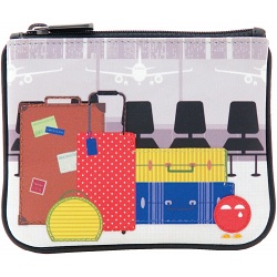 Yoshi Come Fly With Me Applique Leather Zip Top Coin Purse