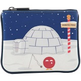 Yoshi Its Cold Outside Applique Leather Zip Top Coin Purse