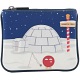 Yoshi Its Cold Outside Applique Leather Zip Top Coin Purse