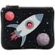 Yoshi Fly Me To The Moon Applique Leather Zip Top Coin Purse