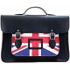 Yoshi Bixby Large Leather Satchel / Work Bag with Union Jack Print