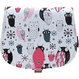 Yoshi Topher Leather Cartridge Satchel with Owl Print