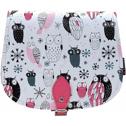 Yoshi Topher Leather Cartridge Satchel with Owl Print