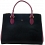 Yoshi Pacquin Cross-Grain Leather Tote Bag Black / Maroon