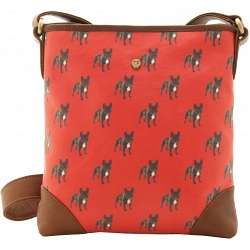 Yoshi Garner Canvas Across Body Bag with Leather Trim (Dog Print)