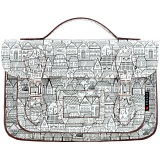 Yoshi Dewhurst House Print Leather Satchel / Small Work Bag