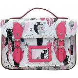 Yoshi Dewhurst Owl Print Leather Satchel / Small Work Bag
