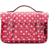 Yoshi Dewhurst Pink Polka Dot Print Leather Satchel / Small Work Bag