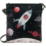 Yoshi Fly Me To The Moon Applique Leather Across Body Bag