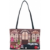 Yoshi Shop Until You Drop Leather Applique Shoulder Bag / Handbag