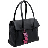 Yoshi Bloomsbury Butterfly Charm Shoulder / Tote Flap Over Leather Handbag