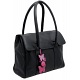 Yoshi Bloomsbury Butterfly Charm Shoulder / Tote Flap Over Leather Handbag